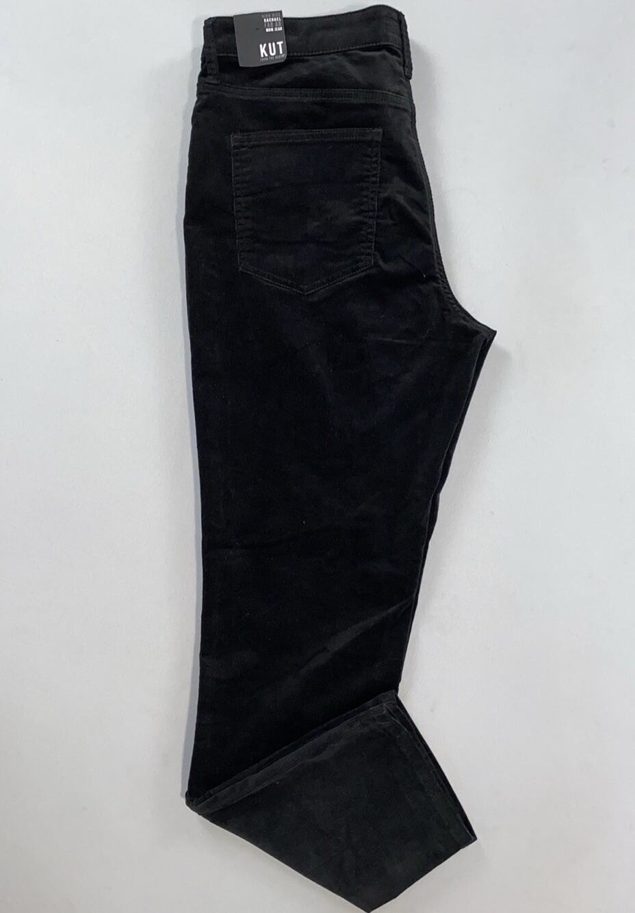 KUT From The Kloth Women's Rachel Fab Ab Corduroy Mom Jeans. Black, Size 12. NWT